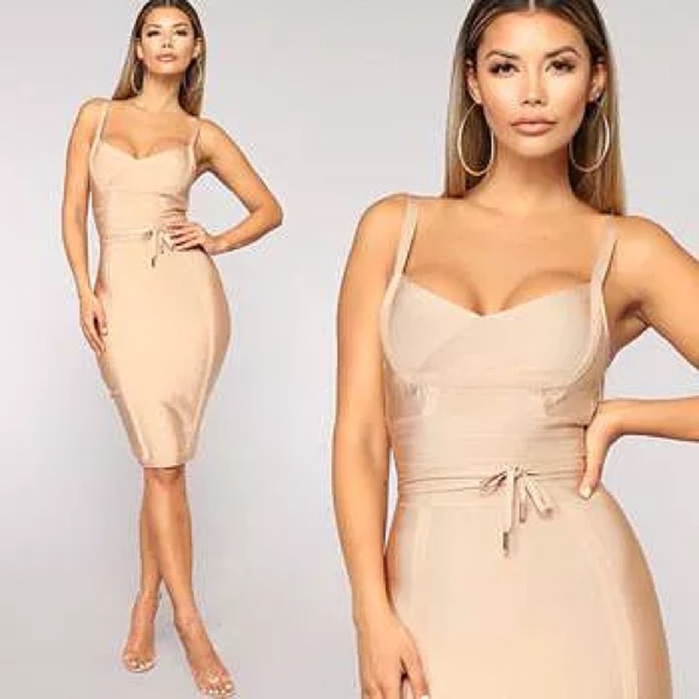 Fashion Nova • Valencia Bandage Nude Dress